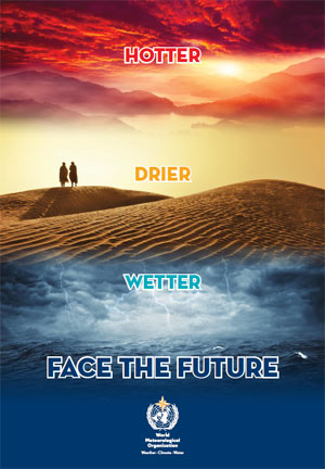 Ein Titelbild mit glühendem Himmel, Wüste, Gewitter und tobendem Meer