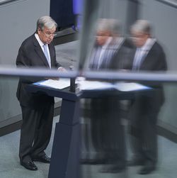 UN-Generalsekretär António Guterres bei seiner Rede im Deutschen Bundestag