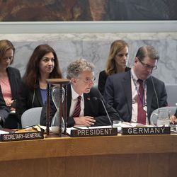 Christoph Heusgen, Ständiger Vertreter Deutschlands bei den Vereinten Nationen während der deutschen Präsidentschaft im Sicherheitsrat im April 2019.