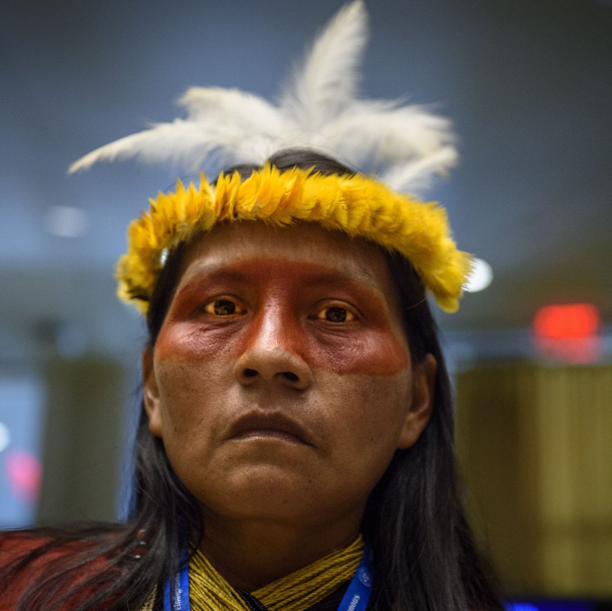 Ein Teilnehmer bei der Eröffnung der achtzehnten inhaltlichen Sitzung des Ständigen Forums für indigene Fragen.