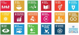 Logos aller SDGs auf einen Blick 