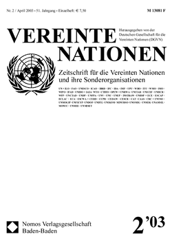 VEREINTE NATIONEN Heft 2/2003