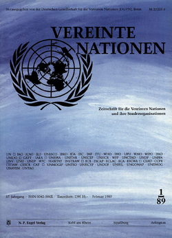 VEREINTE NATIONEN Heft 1/1989