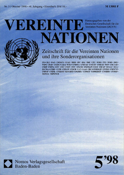 VEREINTE NATIONEN Heft 5/1998