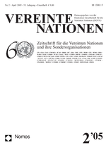 Deutsche Leistungen an den Verband der Vereinten Nationen 2000–2003