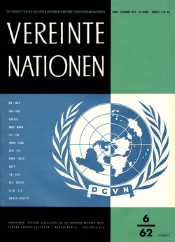 VEREINTE NATIONEN Heft 6/1962