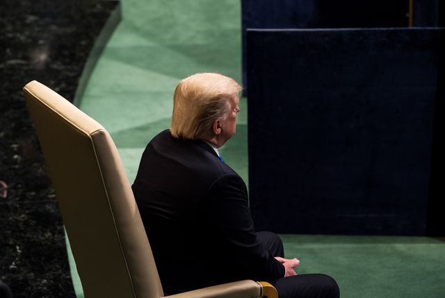 US-Präsident Trump in Vorbereitung auf seine Rede vor der 72. UN-Generalversammlung.